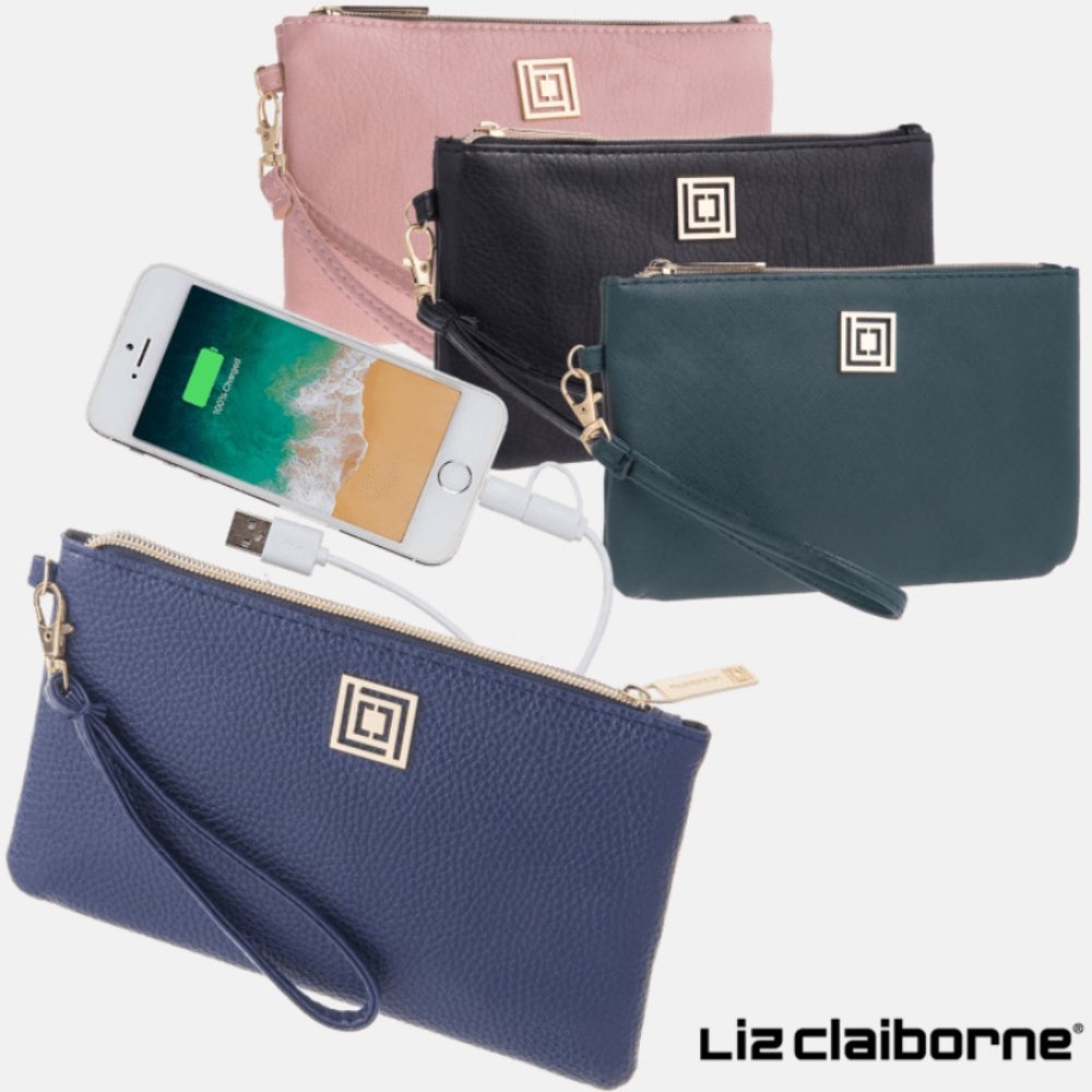 New! Liz Claiborne wristlet w phone charger